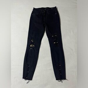 Judy Blue 3/26 (26x26) Black Skinny Fit Leopard Distressed Jeans